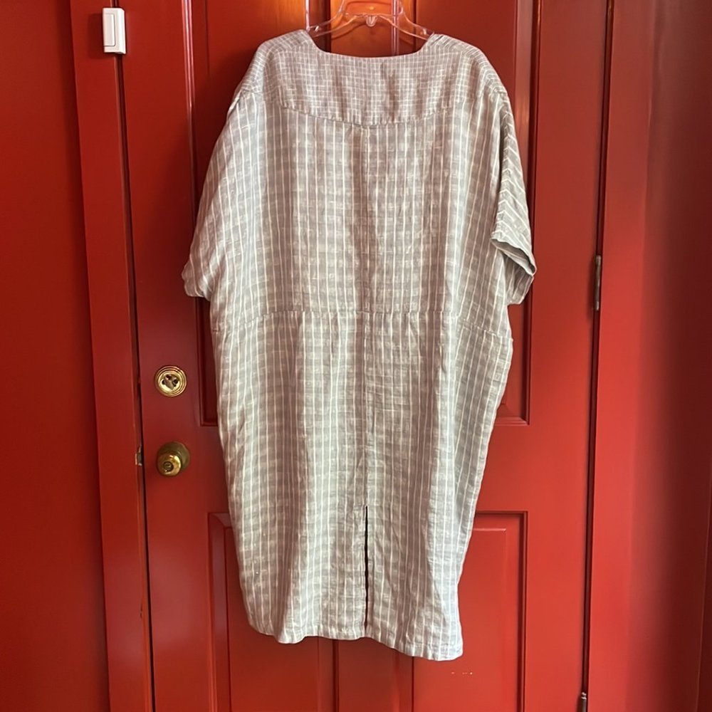 Poetry Size 12/14  Grey/White Linen Kimono - Picture 4 of 8